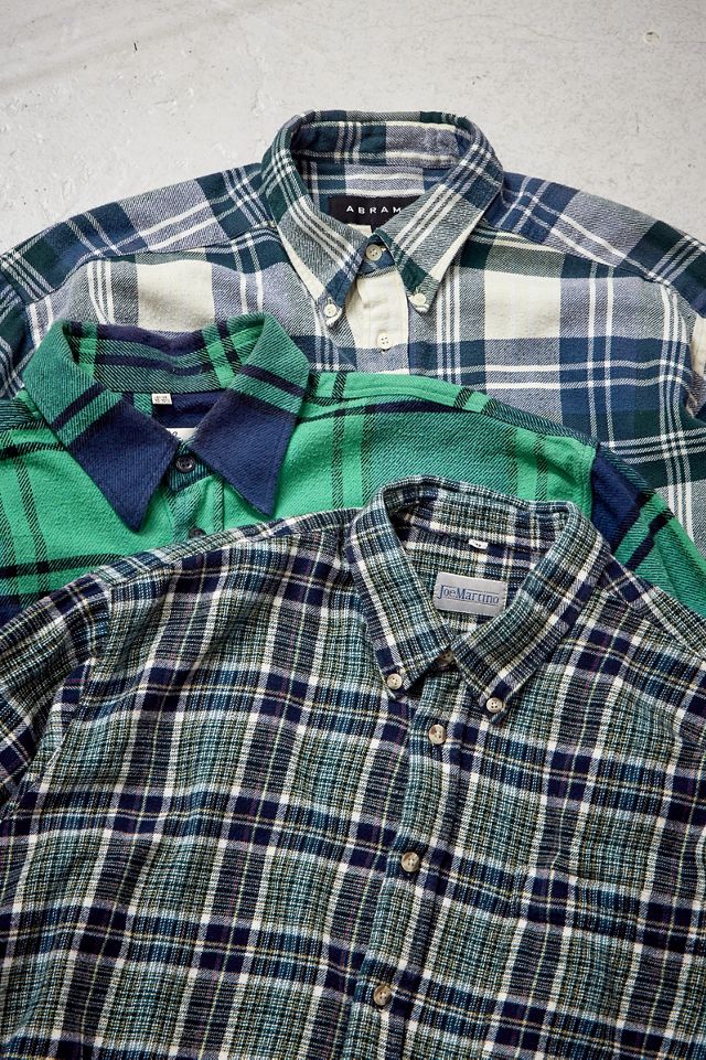 Urban Renewal Vintage Green Cropped Flannel Shirt  #1