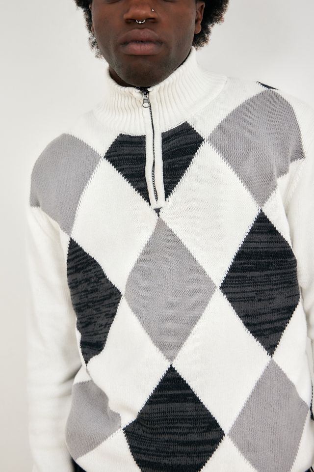 Suéter de Cuello con Argyle Ligero Vintage de Urban Renewal #3