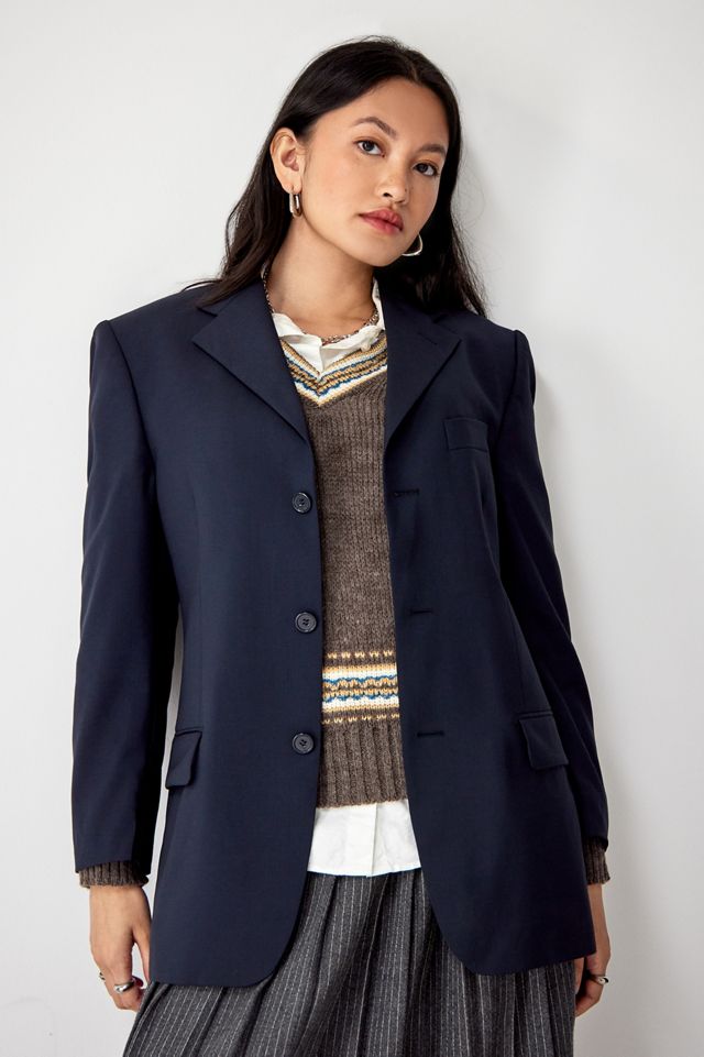 Urban Renewal Vintage Navy Suit Blazer  #2