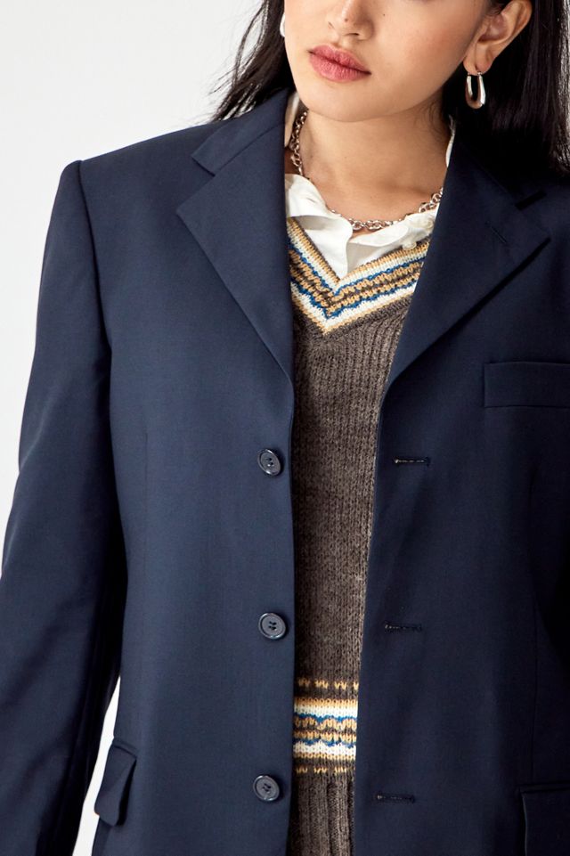 Urban Renewal Vintage Navy Suit Blazer  #3