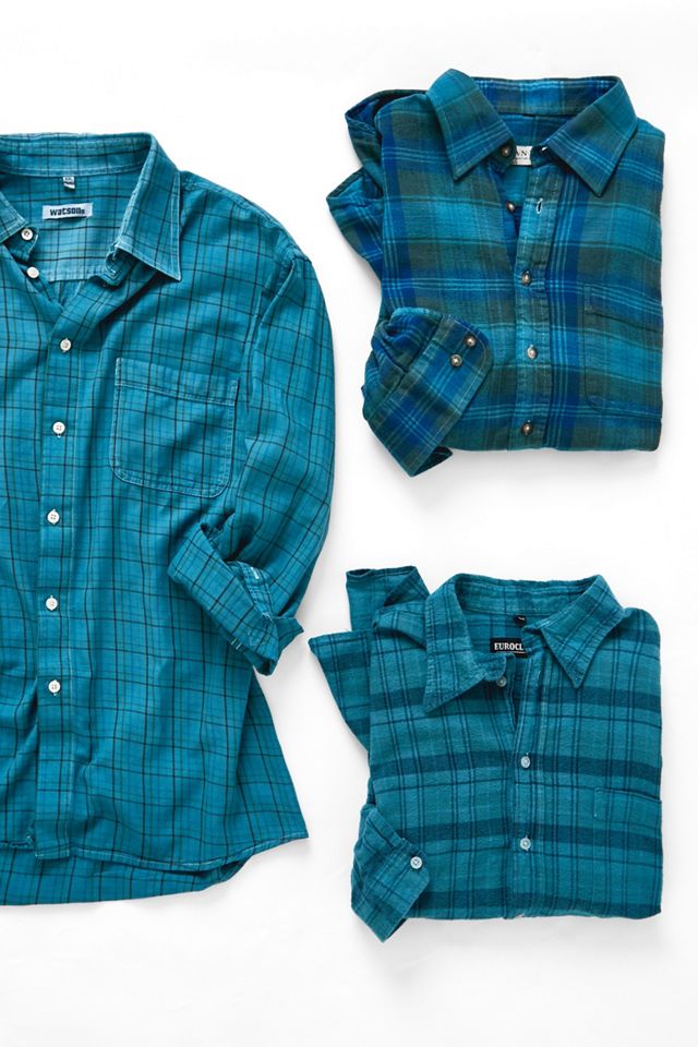 Urban Renewal Remade From Vintage Overdyed Checked Flannel Shirt #1
