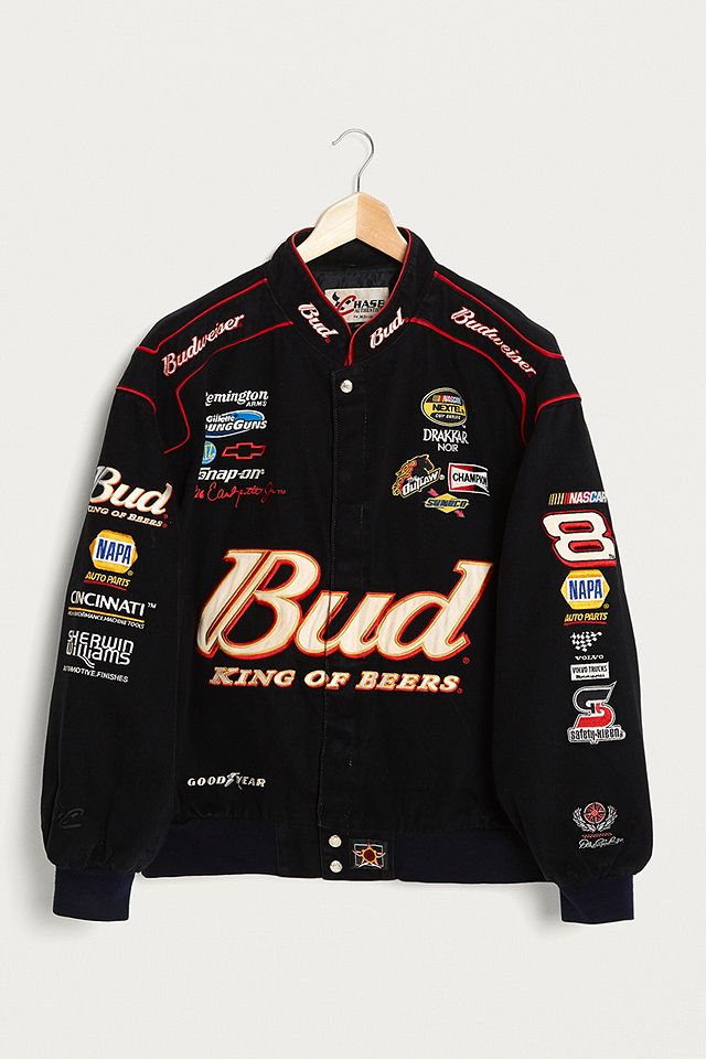 Urban Renewal Vintage One-of-a-Kind Budweiser Black NASCAR Jacket | Urban  Outfitters UK
