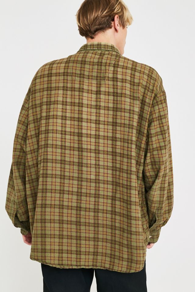 Urban Renewal Vintage Customised - Chemise en flanelle surteinte à carreaux vert olive #4