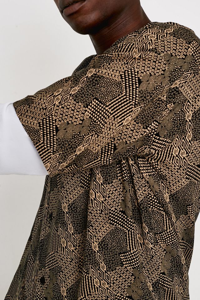 Urban Renewal Made From Remnants Black and Tan Geo Print Shirt #3