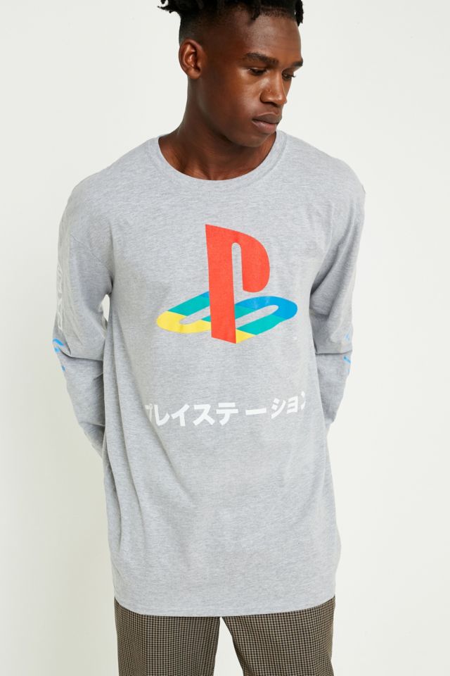 Urban Renewal Vintage Re Made Playstation Grey Long Sleeve T Shirt