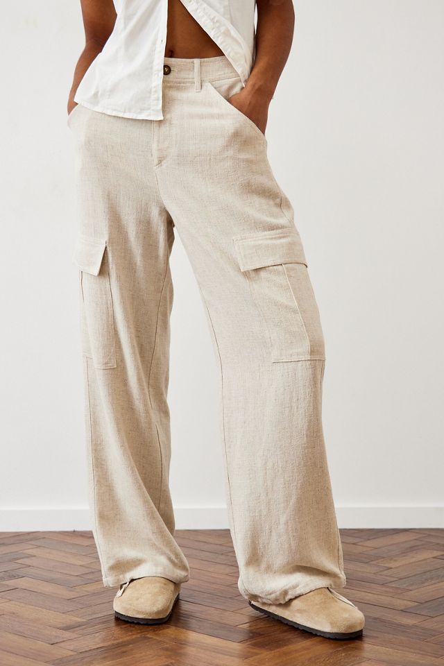 Pantalones Cargo de Lino Natural Josh Archive At UO #6