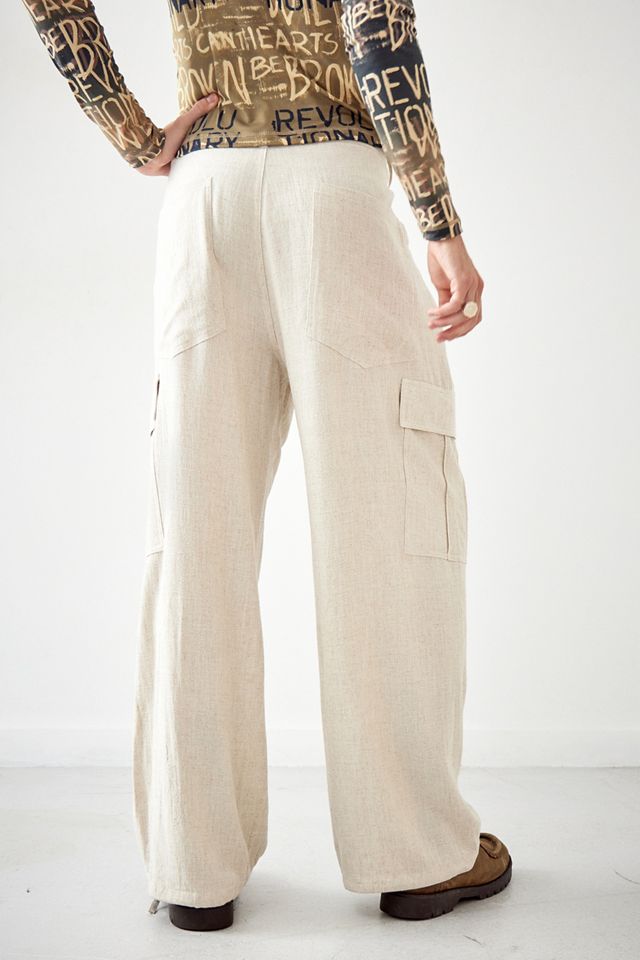 Pantalones Cargo de Lino Natural Josh Archive At UO #2