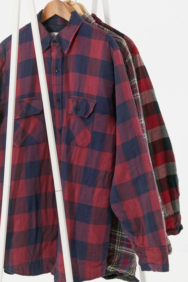 Urban Renewal Vintage Red Plaid Men's Padded Flannel Jacket