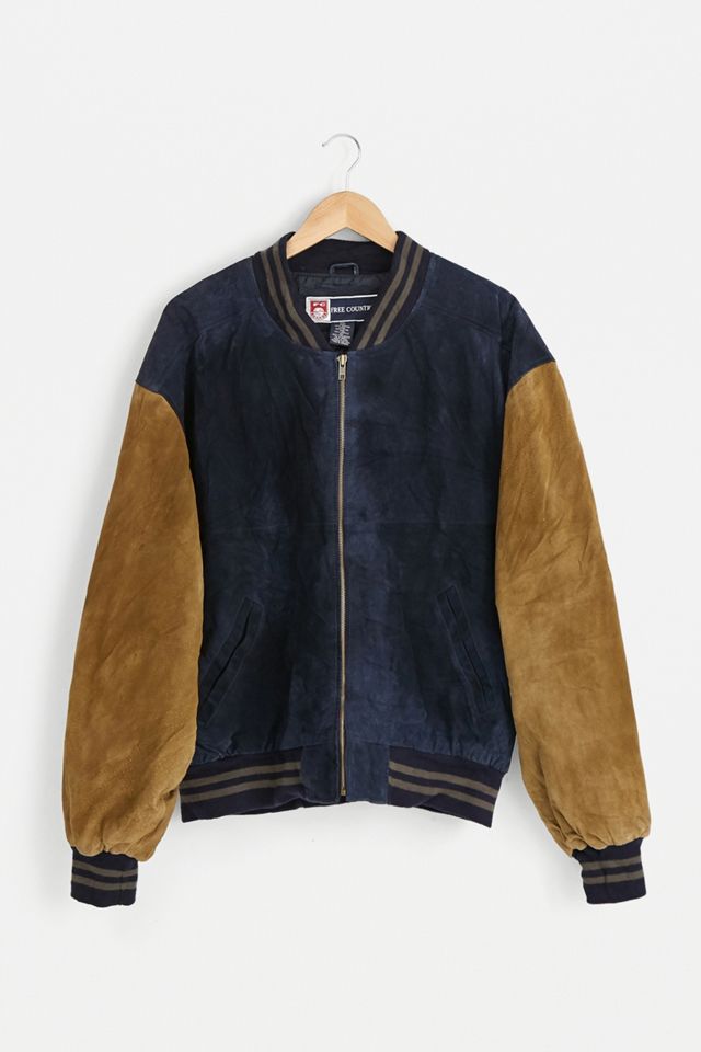 Urban Renewal Vintage Suede Baseball Jacket #1