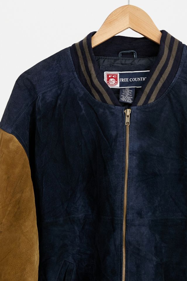 Urban Renewal Vintage Suede Baseball Jacket #3