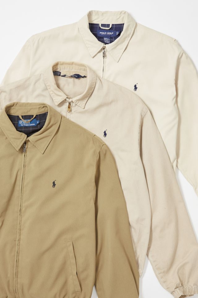 Urban Renewal Vintage Beige Ralph Lauren Zip-Through Harrington Jacket |  Urban Outfitters UK