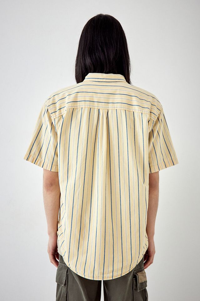 Camicia Vintage a Righe Bianca a Maniche Corte Urban Renewal degli Anni '90 #3