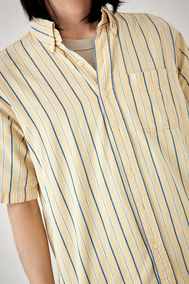 Camicia Vintage a Righe Bianca a Maniche Corte Urban Renewal degli Anni '90 #4