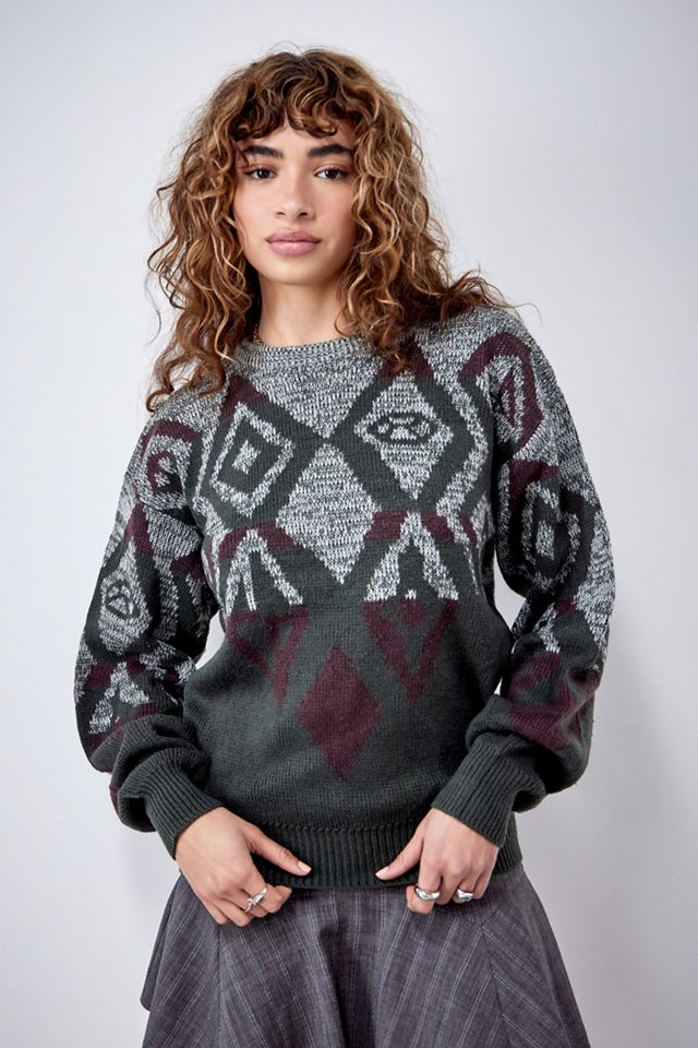 Urban Renewal Vintage Earth Patterned Crew Neck Jumper | Urban Outfitters UK