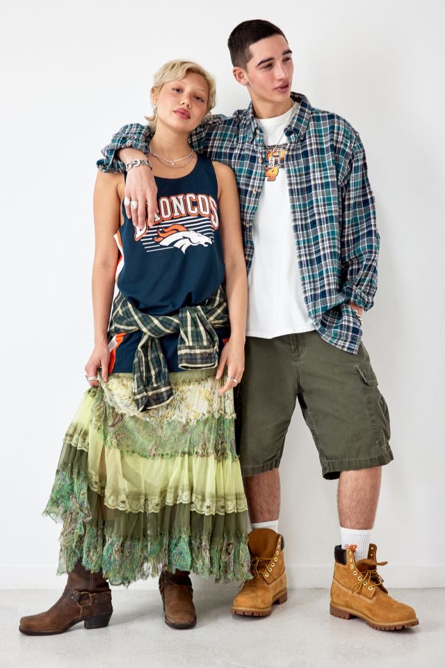 Urban Renewal Vintage Grunge Green Check Flannel Shirt #3