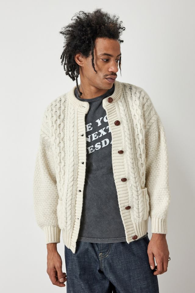 Urban Renewal Vintage Cream Aran Knit Cardigan