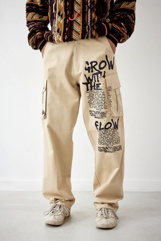 Urban Renewal Remade From Vintage - Pantalon cargo imprimé Flow beige #1