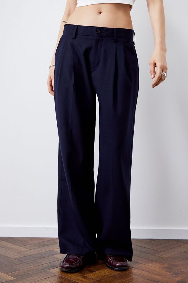 Urban Renewal Made From Remnants Dark Navy Wide Leg Trousers