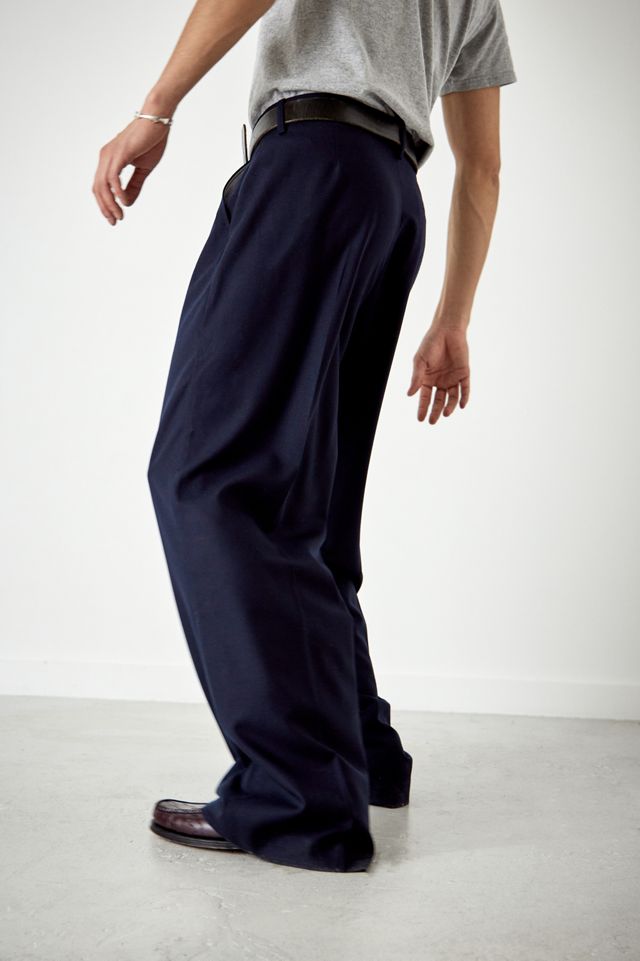 Pantaloni a Gamba Larga Urban Renewal Realizzati da Rimanenze Blu Scuro Cenere #4