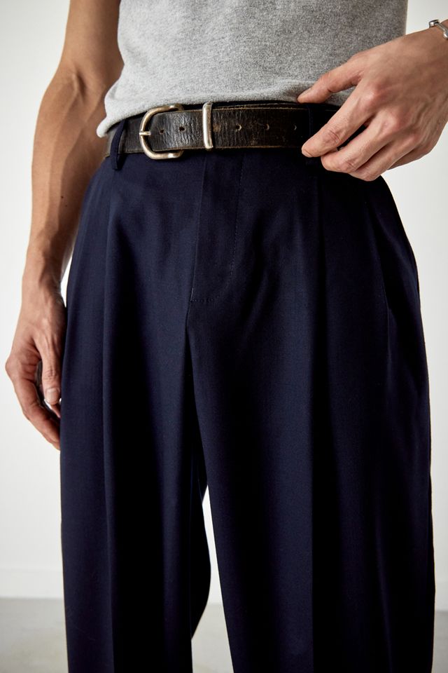 Pantaloni a Gamba Larga Urban Renewal Realizzati da Rimanenze Blu Scuro Cenere #5
