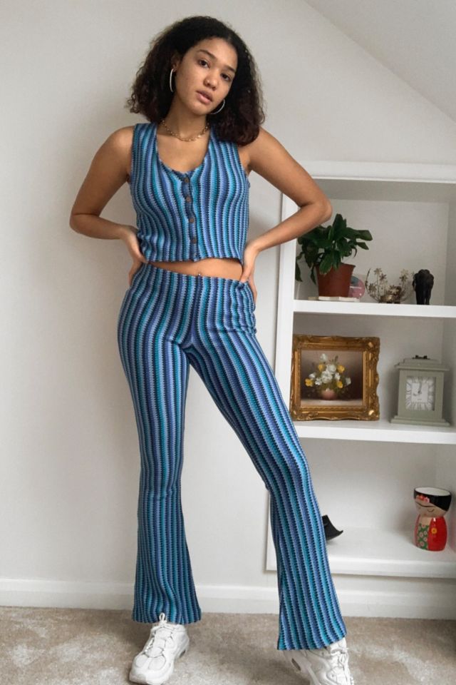 Stripe hot sale flare trousers