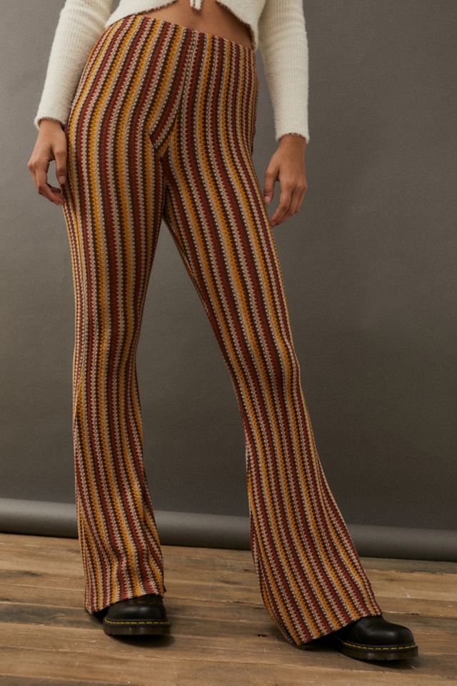 Urban Outfitters Archive Stripe Knit Flare Trousers #3