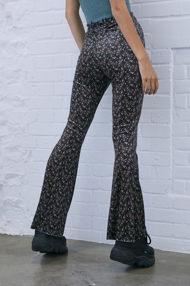 Urban Outfitters Archive Micro Floral Velvet Flare Trousers #3