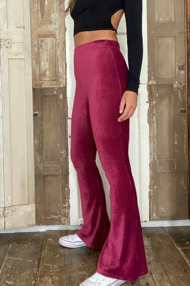 Urban Outfitters Archive Beauj Velour Rib Flare Trousers