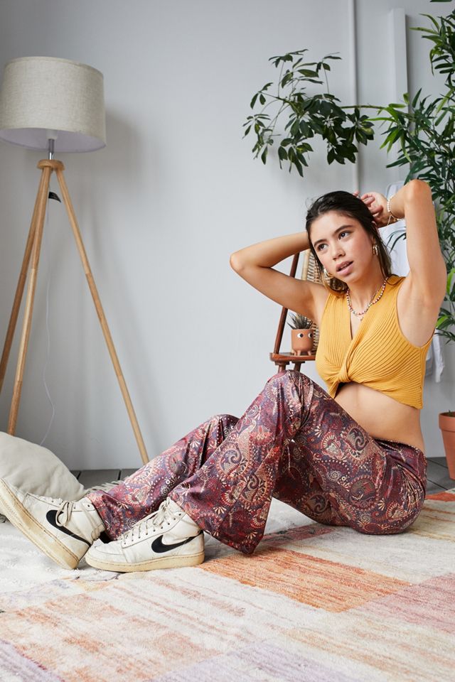 Urban Outfitters Archive Paisley Velvet Flare Trousers #3