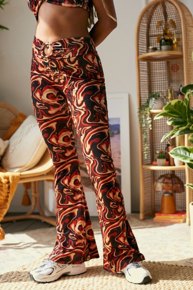 Urban Outfitters Archive 60s Floral Cross-Front Flare Pants