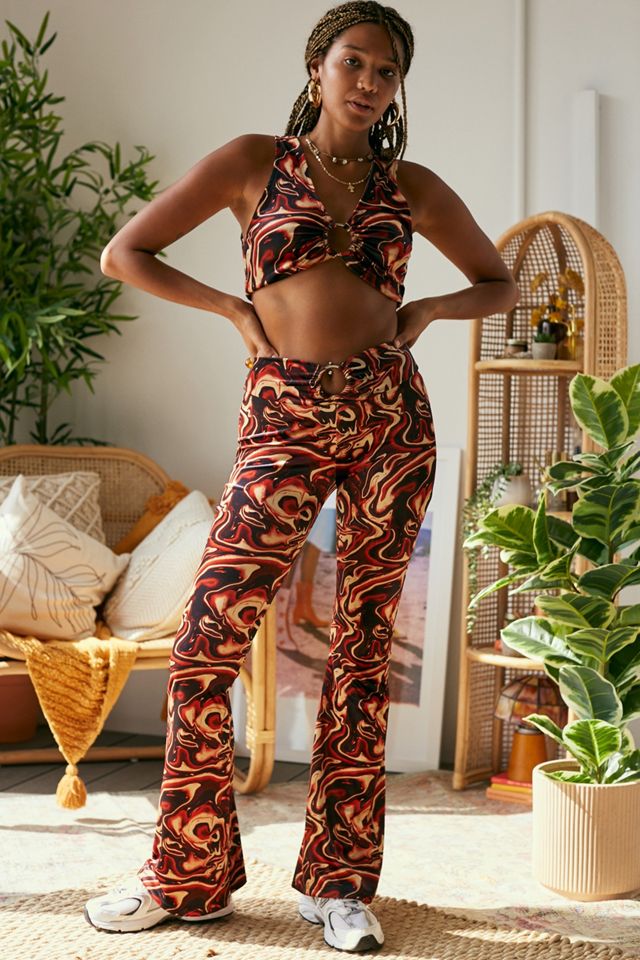 パンツ goar archive flare M パンツ goar.archive flare pants M GOAR】STRAPPED OIL FLARE PANTS