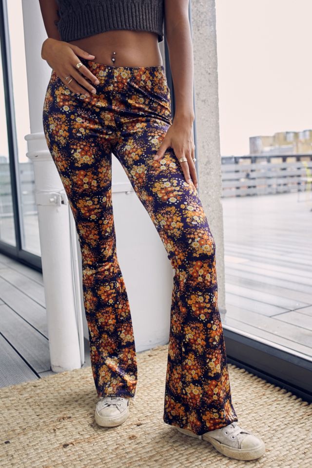 Urban Outfitters Archive Floral Velvet Flare Trousers