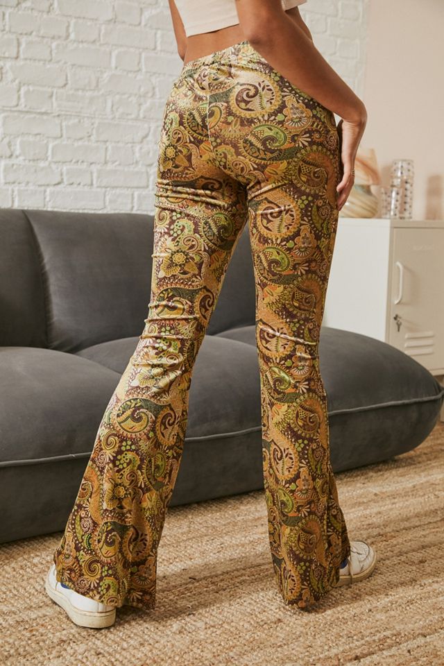 Urban Outfitters Archive – Ausgestellte Hosen mit Paisley-Muster in Braun und Grün #1