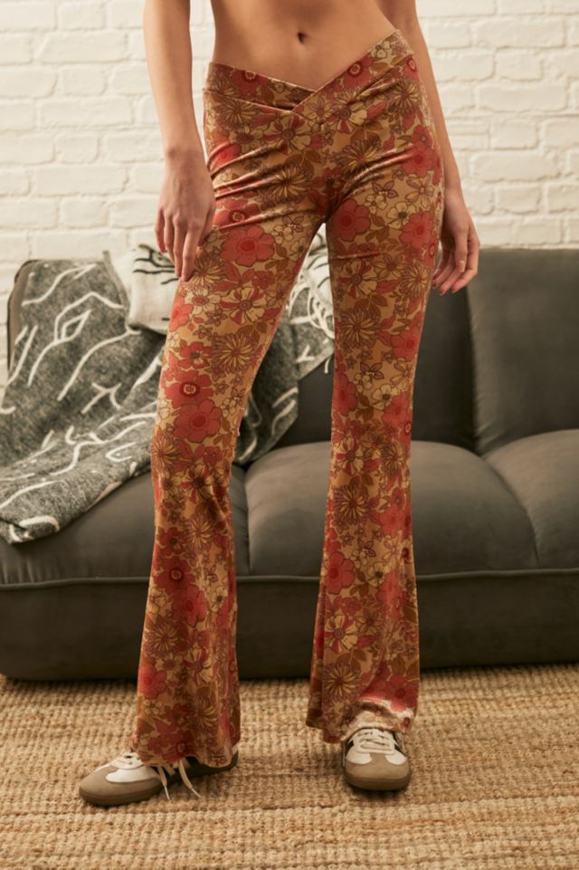 Urban Outfitters Archive 60s Floral Cross-Front Flare Pants