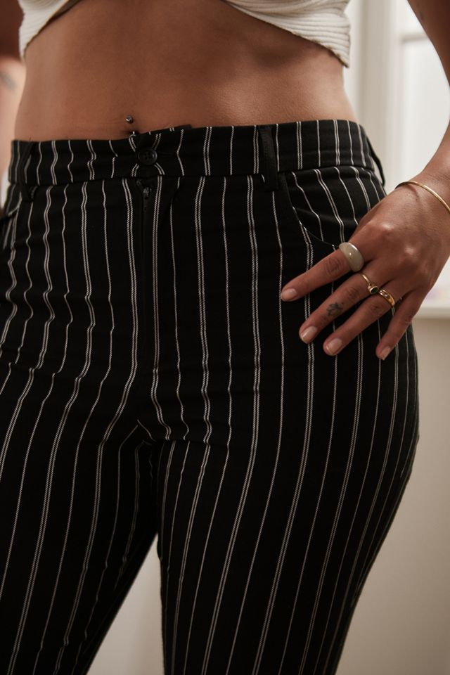 Urban Outfitters Archive Black Pinstripe Flare Trousers #5