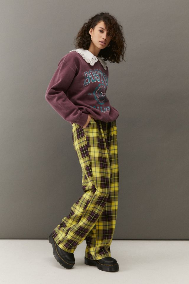 Yellow hot sale tartan trousers