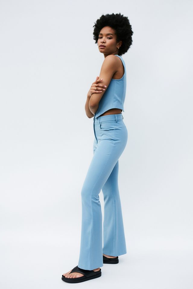 Urban Outfitters Archive Pale Blue Stretch Flare Trousers Urban