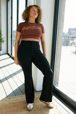 Urban Outfitters Archive Black Tailored Flare Trousers | Urban 