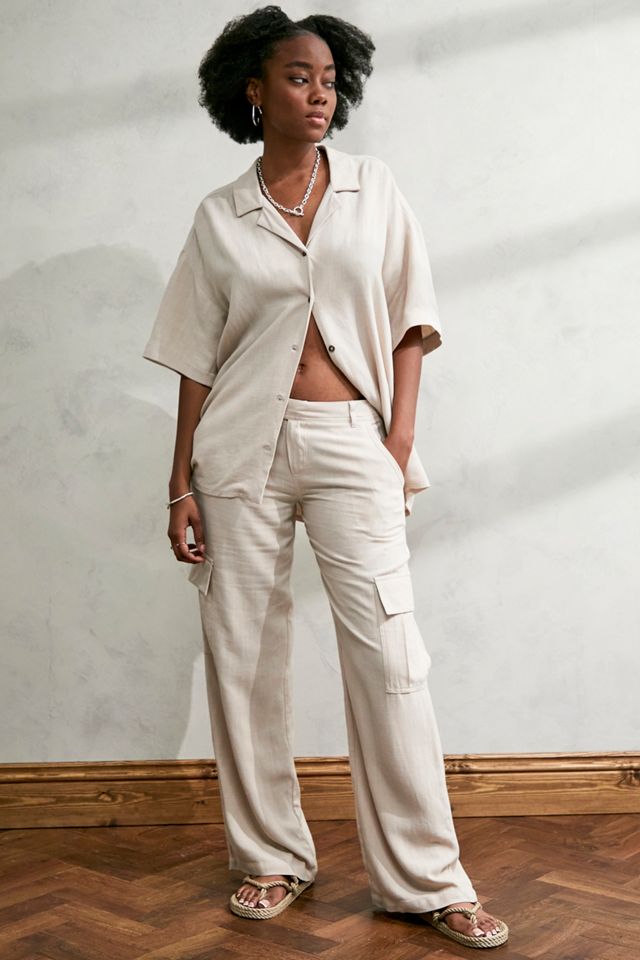 Urban Outfitters Archive Oat Linen-Mix Cargo Pants  #1