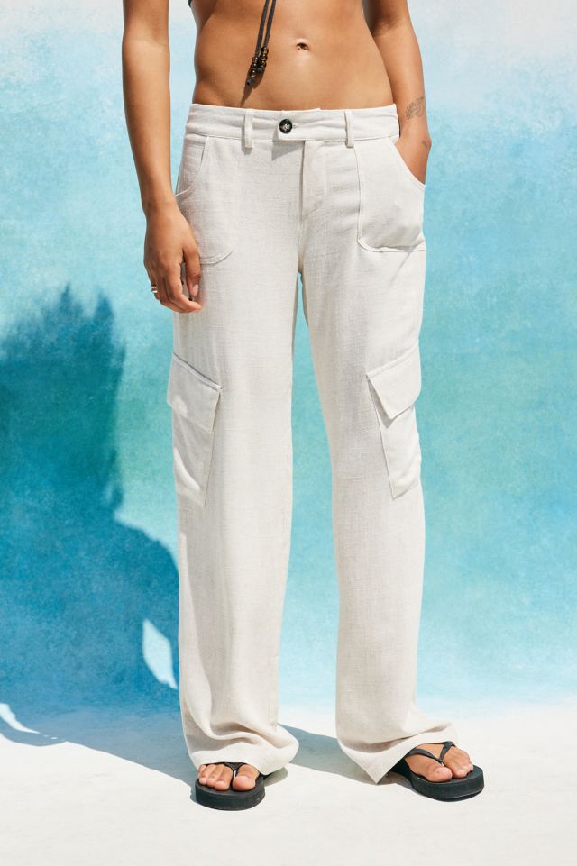 urban outfitters linen cargo pants