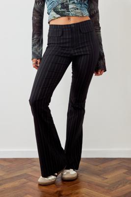 pinstripe flared trousers