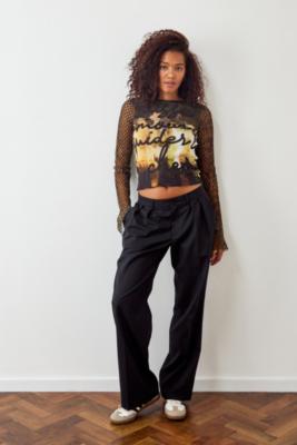 Urban Outfitters Archive Black Wool-Blend Tailored Trousers - Black XS at Urban Outfitters