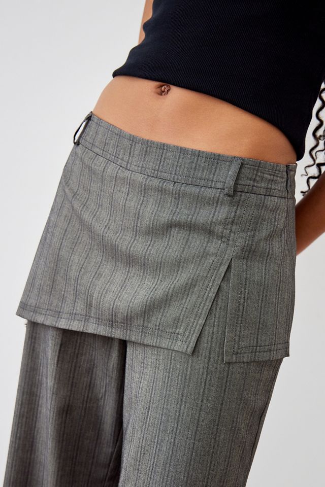 Archive At UO Grey Dad Stripe La Lune Gonna Over Pantaloni #1