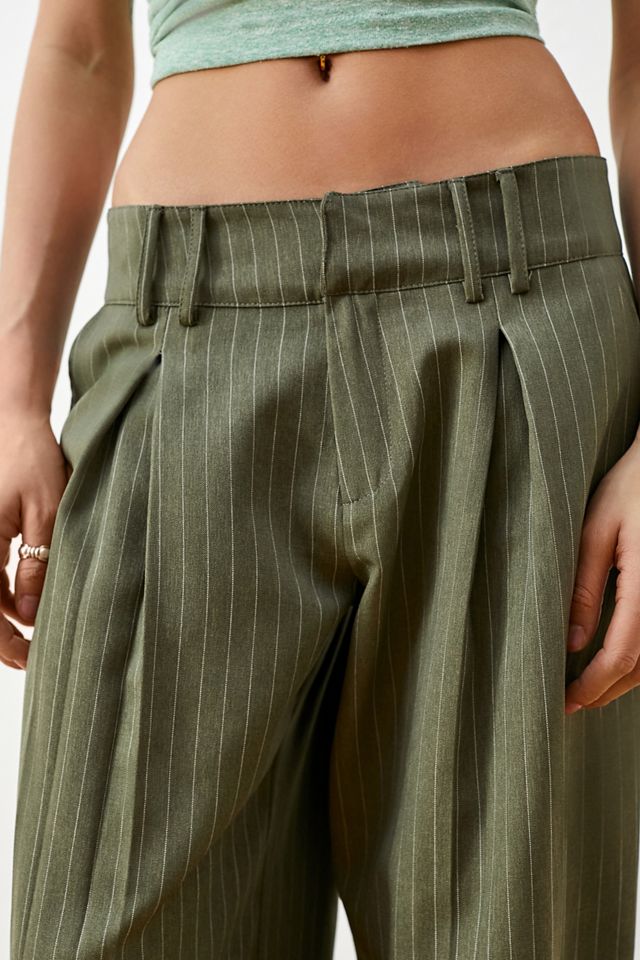 Archive At UO Khaki Pinstripe Ama Pantaloni a gamba larga #2