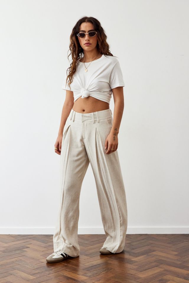 High waisted linen on sale pants urban outfitters