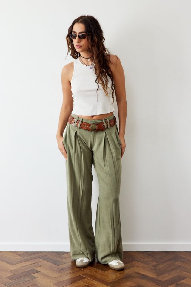 High waisted linen deals pants urban outfitters