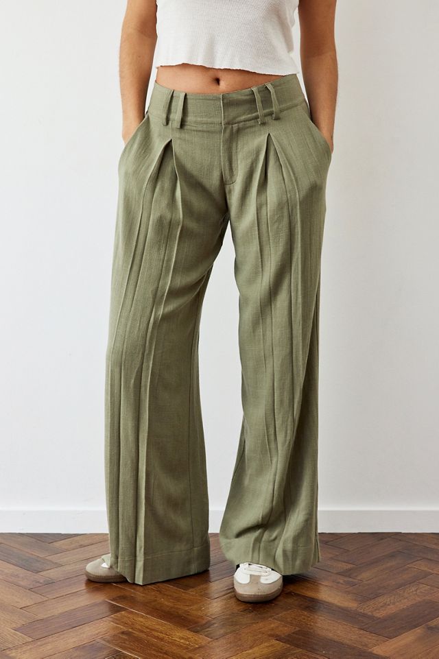 Archive At UO Khaki Linen Wide Leg Trousers #2