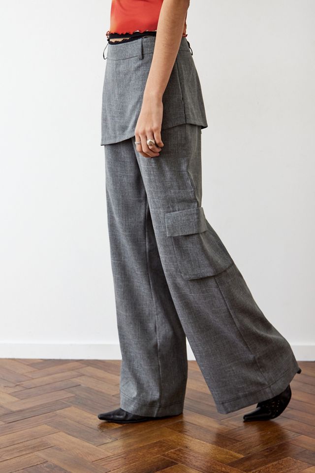 Archive At UO Grey La Lune Skirt Over Cargo Pants