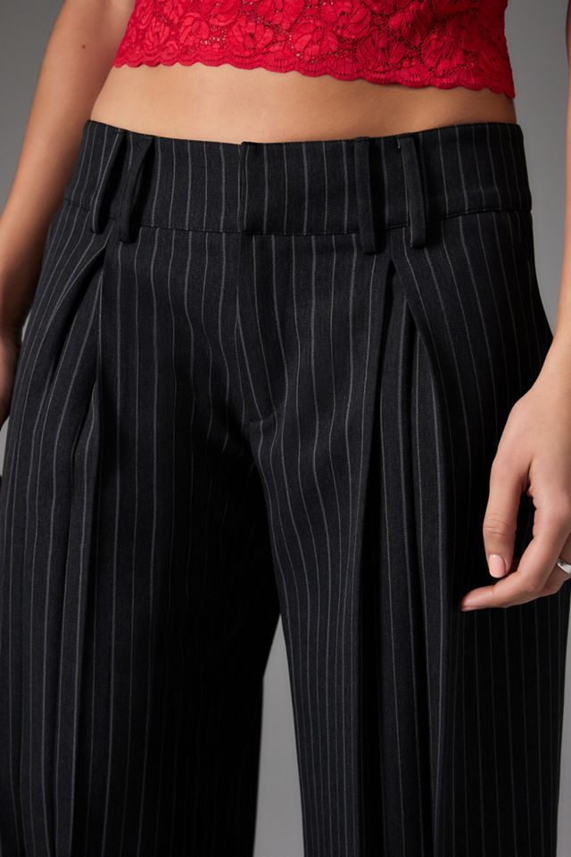 パンツ rame pin stripe wide pants 00s archive Archive At UO Grey Pinstripe Ama Wide Leg Trousers | Urban