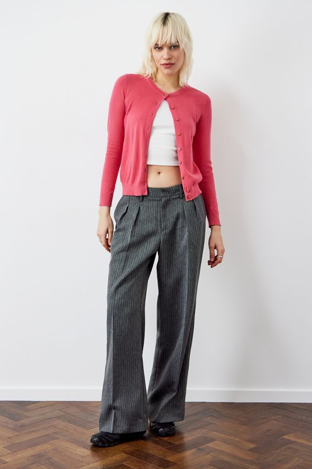 Archive At UO Grey Pinstripe Mensie Wide Leg Trousers  #1